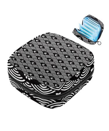 Women's napkin storage bag with paw wave pattern portable period bag for women teenagers girls menstrual cup pocket breastfeeding pillow holder