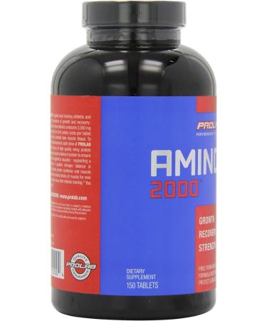 Prolab Nutrition Amino 2000 Essential Amino Acids for Muscle Recovery & Lean Muscle Mass - 150 Tablets (30 Servings) - Buy Online on GoSupps.com