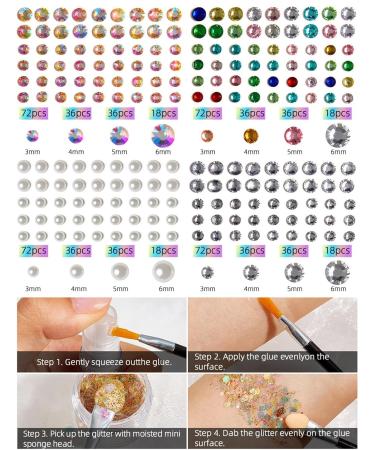  Nevalerra Body Powder Cosmetics - Glitter Makeup Face Glitter | Shiny Body Paint with Gel Glue Brush Regular Nightclub Sparkling Super Flash Shadow Beauty and Gl - Buy Online on GoSupps.com