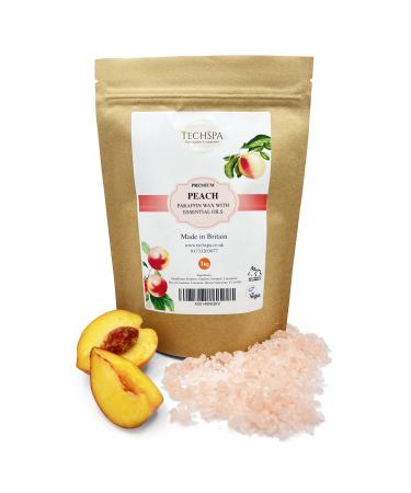 Techspa Peach Paraffin Wax With Essential Oils Skin Therapeutic Treatment for Hands and Feet 1kg Made In Uk