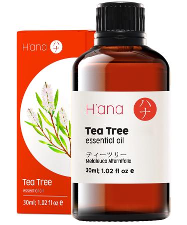 H’ana Tea Tree Essential Oil (1.02 Oz) – Herbaceous, to Clear Breakouts & Moisturize Skin – Pure, Natural Tea Tree Oil Tea Tree 1.02 Fl Oz (Pack of 1)