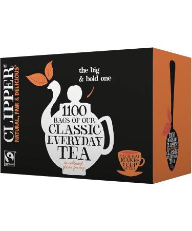 Clipper Classic Everyday Black Tea Bags | 1100 Natural Unbleached Plant-Based Biodegradable Teabags | Eco-Friendly & Fair Trade (Pack of 1) - Buy Online on GoSupps.com