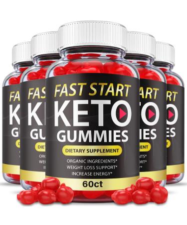 (5 Pack) Fast Start Keto Gummies - Official Formula Vegan Non Gmo - Fast Start Keto ACV Gummies Fast Start ACV Gummies with Apple Cider Vinegar Vitamin B 12 Vitamin B 6 Weight (300 Gummies)