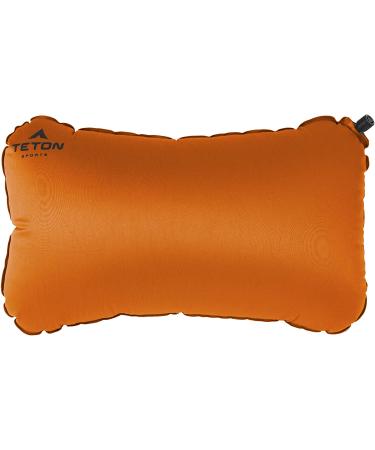 TETON Sports Self-Inflating Pillow | Neck Support for Travel, Airplane, Car, Backpacking, Camping | Washable Stuff Sack Included | Orange/Microfiber - Buy Online on GoSupps.com
