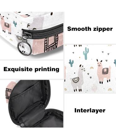 Alpaca Cactus Pattern Sanitary Napkin Storage Bag Menstrual Pad Bag Portable Menstrual Period Sanitary Pouch Zipper Tampons Collect Bags for Teen Girls Women Ladies Color 5 - Buy Online on GoSupps.com