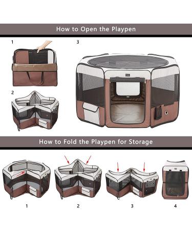 Portable Dog Playpen for Small Pets - Indoor/Outdoor Cat Playpen - Medium Size with Removable Top and Bottom - Includes Carrying Case - 36x36x20 - Buy Online on GoSupps.com