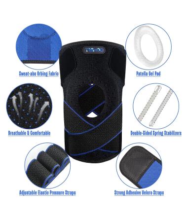 TISMOD Knee Brace with Patella Gel Pad & Side Stabilizers - Adjustable Support for Meniscus Tear, Arthritis, Joint Pain - Injury Recovery - S/M Blue & Black - Buy Online on GoSupps.com