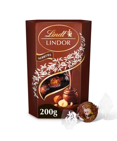 Lindt - Cornet LINDOR - Chocolat aux Noisettes - C ur Fondant 200g 200 g (Lot de 1)