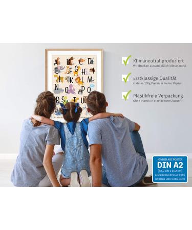 Kizii ABC Poster A2 - Alphabet Learning Posters for Kids | German Letters & Animal Art for Kindergarten Preschool Primary School - Buy Online on GoSupps.com