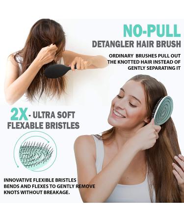 Fiora Naturals Hair Detangling Brush - Gentle Bio-Friendly Detangler for Curly & Straight Hair - Ultra-Soft Bristles for Women, Men, Kids & Toddlers - Suitable for Wet and Dry Hair - Buy Online on GoSupps.com