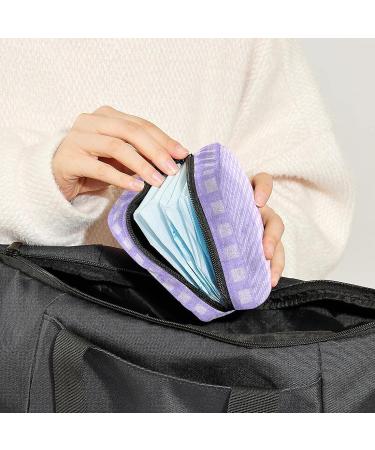 Lilac Plaid Menstrual Cup & Pad Storage Bag - Portable Period Pouch for Women/Girls - Multi-Colored - 1Pcs - Buy Online on GoSupps.com