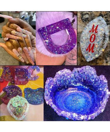 LoveOurHome 24 Box Iridescent Glitters Powder Pigment Nail Decorations for Resin Epoxy Crafts & Makeup - Chunky Flakes, Sequins & Hexagon Accessories for Festival, Body, Acrylic Nails Design - Buy Online on GoSupps.com