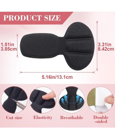 Joez 2 Pairs 2-in-1 Back of Heel Cushion Pad Inserts - Self-Adhesive Breathable Heel Guards for Loose Shoes - Non-Slip Shoe Heel Protectors for Men & Women (Black) - International Shipping Available - Buy Online on GoSupps.com