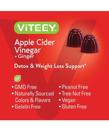 Apple Cider Vinegar Gummies 1000mg with Ginger - Immune Support, Detox, Weight Loss - 60 Count (2 Pack) - Buy Online on GoSupps.com