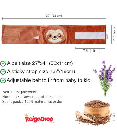 ReignDrop Stomach Wrap for Newborns - Gas & Colic Relief Baby Belt with Flaxseed & Lavender - Sloth Design - Buy Online on GoSupps.com
