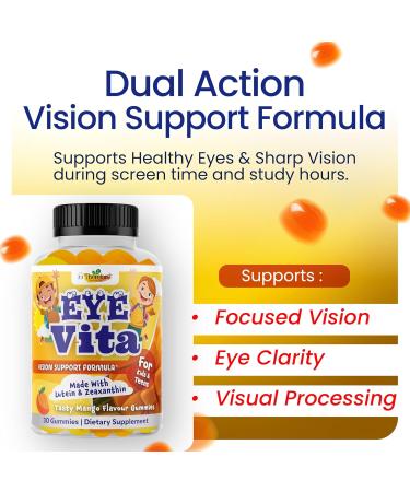 Kids Eye Vitamins - Eye Health Gummy for Kids & Teens Lutein Gummies 12mg with Zeaxanthin 30 Easy-to-Chew Mango Flavor Gummies - Natural Vegan and Non-GMO Formula - Buy Online on GoSupps.com