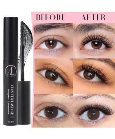 ALLOVE Cluster Lash Glue & Bond | Waterproof 48Hr Lasting DIY Lash Extensions | 5ml Black Adhesive - Buy Online on GoSupps.com