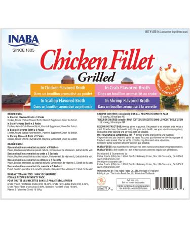 INABA Natural Premium Hand-Cut Grilled Chicken Fillet Cat Treats/Topper & Natural Premium Hand-Cut Grilled Tuna Fillet Cat Treats/Topper/Complement with Vitamin E and Green Tea Extract - Buy Online on GoSupps.com