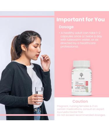 Life Aveda Shatavari Capsules 500mg 60 | Veg Capsules Female Hormone Balance and Breastfeeding Booster | Natural Herbal Ayurveda Supplements | Women Health - Buy Online on GoSupps.com