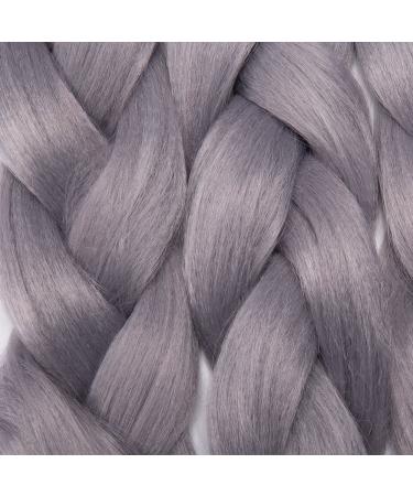 Buy Tess Braids Extensions 60 cm - Jumbo KanCalon Kunsthaar for Box Braids - 100g Silver Gray Hair Extension - Buy Online on GoSupps.com