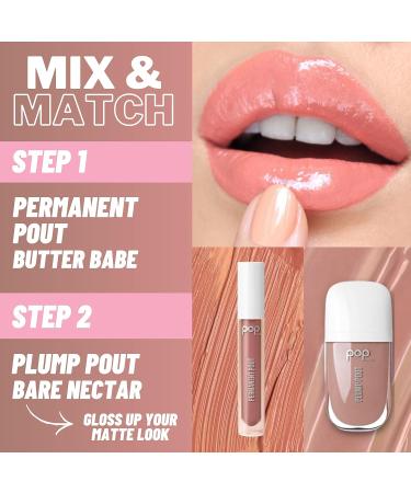 POP Beauty Plump Pout Bare Nectar | Plumping and Hydrating Lip Oil Gloss - Long Lasting and Nourishing Lip Glow - Buy Online on GoSupps.com
