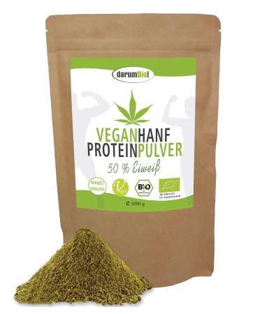 Organic hemp protein powder 1000g advantage pack i own cultivation from Germany I 50% protein i gluten -free & vegan