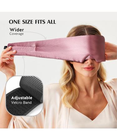 YFONG 100% 22 Momme Pure Mulberry Silk Sleep Mask for Men & Women - Adjustable Soft Eye Mask for Ultimate Sleep Comfort Total Blackout & Travel Bag - Pink Bean Pink - Buy Online on GoSupps.com