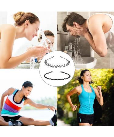 Ayesha 8 Pcs Zig Zag Metal Headbands - Black Headbands for Men and Women - Ideal for Face Washing, Sport, Workout, Yoga - Buy Online on GoSupps.com