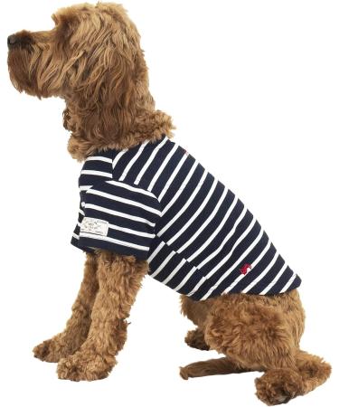 Joules Unisex Navy Blue Striped Harbour Dog Tshirt - Large UK Size - Buy Online on GoSupps.com