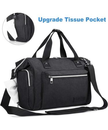 S-ZONE Upgrade Baby Nappy Changing Bag Large Capacity & Multi-Functional Baby Diaper Changing Bag for Mum and Dad (Black) - Buy Online on GoSupps.com