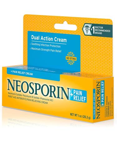 Neosporin + Pain Relief Cream Maximum Strength 1 oz - Fast-Acting Relief - Buy Online on GoSupps.com
