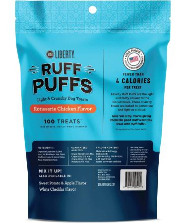 BIXBI Ruff Puffs Rotisserie Chicken Dog Training Treats - 4 oz | Flavorful, Healthy & Tasty - Buy Online on GoSupps.com