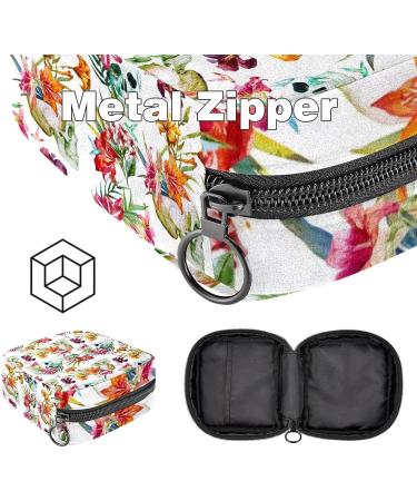 MUOOUM Skull Flower Pattern Sanitary Napkin Storage Bag | Menstrual Cup Pouch for Women | Portable Period Bag for Teen Girls | Multi-colored - Buy Online on GoSupps.com