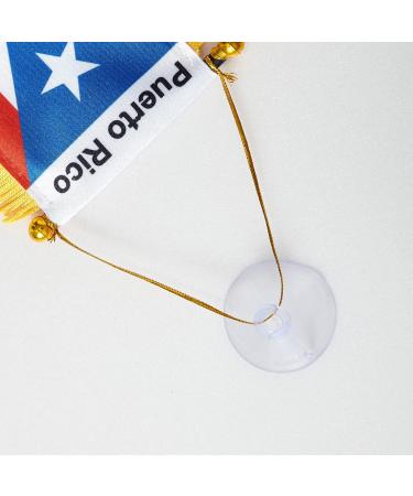 2 Pack Mini Puerto Rico Car Flags with Suction Cup Mirror Decoration - 3x5 Inch - Buy Online on GoSupps.com