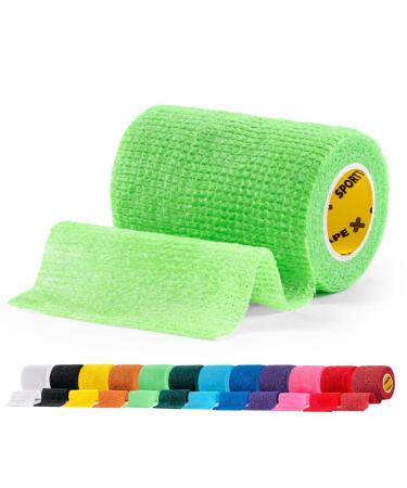 SPORTTAPE Self-Adhesive Football Sock Tape | 7.5cm x 4.5m - Mint Green | Cohesive Bandage - Pet & Vet Wrap for Dogs Horses | Compression Bandage Shin Pad Tape & Football Ankle Tape - Single Roll Mint Green 7.5x450 cm (Pack of 1)