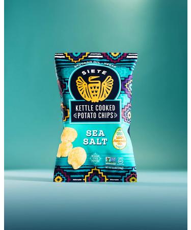Siete Grain Free Potato Chips | Kettle Cooked | Gluten Free & Vegan Snacks | Non GMO | Sea Salt | 5.5 oz (Pack of 6) - Buy Online on GoSupps.com