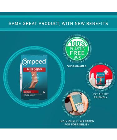 Compeed Extreme Blister Plasters 6 Count - Fast Healing Foot Treatment eco-Pack - Buy Online on GoSupps.com
