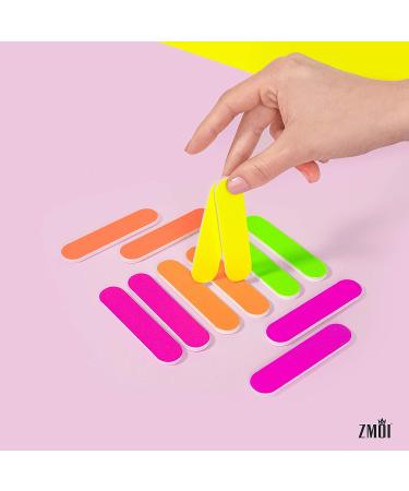 Neon Girly Mini Emery Board Nail Files - Colorful Set of 12 - Buy Online on GoSupps.com