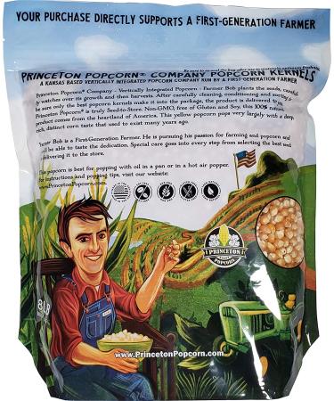 Princeton Popcorn Farm Mushroom Popcorn Kernels - 8lbs | Non GMO, Gluten Free, Ball Shaped, Extra Large Popping Corn for Air Popper & Stovetop - Buy Online on GoSupps.com