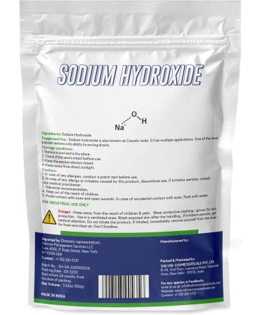 MYOC Sodium Hydroxide flakes 3.53oz (100gm) Sodium Hydroxide for soap Making Cosmetics Make up Beauty and Personal Care Products. 100 gm - Buy Online on GoSupps.com