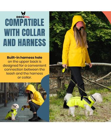 Dogopal Waterproof Dog Raincoat Yellow Reflective Jacket for Small & Large Dogs | Breathable Mesh Rain Protection - Buy Online on GoSupps.com
