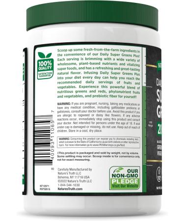 Nature's Truth Super Greens Superfood Powder Supplement | Fruit & Vegetables Blend | Juice & Smoothie Mix | 9.88 oz | Vegan Non-GMO & Gluten Free - Buy Online on GoSupps.com