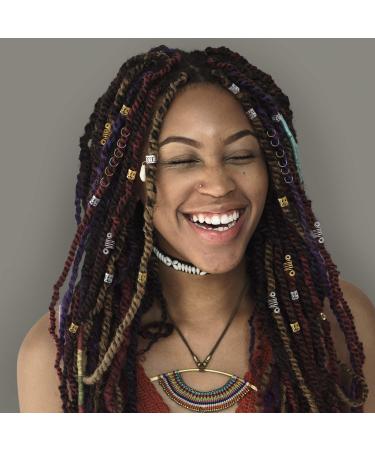 60 Pcs Aluminum Hair Rings & Clips Set - Dread Locks & Braids Accessories for Stunning Hairstyles - Buy Online on GoSupps.com