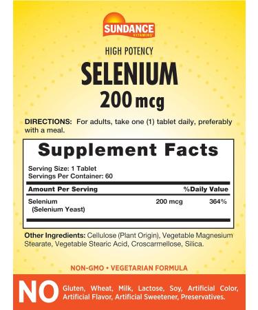 Sundance Selenium 200 mcg 60 Count - Pack of 60 | High Quality Supplement - Buy Online on GoSupps.com
