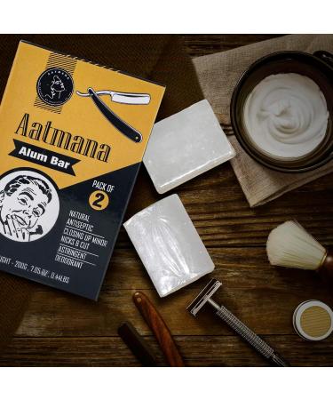 AATMANA Shaving Alum Bar - 100g x 2 | Potassium Shaving Alum | No Fragrance | Stops Bleeding from Nicks & Cuts | Quality Shaving Essentials | International Shipping Available - Buy Online on GoSupps.com