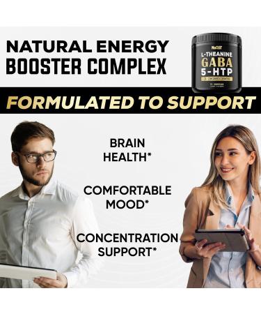 3in1 GABA Supplements 750mg | L-Theanine 200mg & 5-HTP | Brain Health & Mood Support | 90 Capsules - Buy Online on GoSupps.com