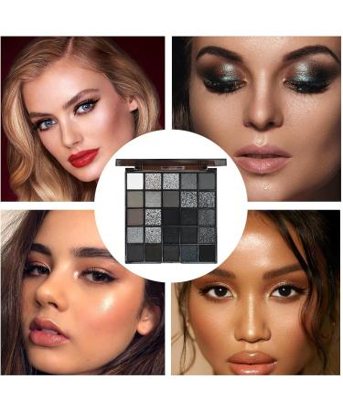 Matte Eyeshadow Palette - 25 Colors Black Smoke Eyeshadow Palette Eye Shadow For Goth Look | Long Lasting Gothic Eyeshadow Palette Smoked Eye Kit Eye Shadow - Buy Online on GoSupps.com