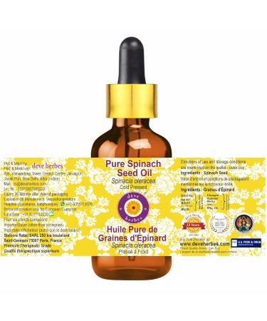 Buy Pure Spinach Seed Oil (10ml) - Cold Pressed Glass Dropper - Premium Quality | International Shipping Available - Buy Online on GoSupps.com