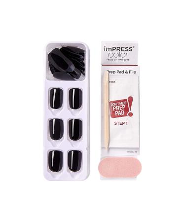 KISS imPRESS Gel Nail Kit - All Black Press-On Manicure with PureFit Technology | Includes Prep Pad, Mini File & 30 Nails - Buy Online on GoSupps.com