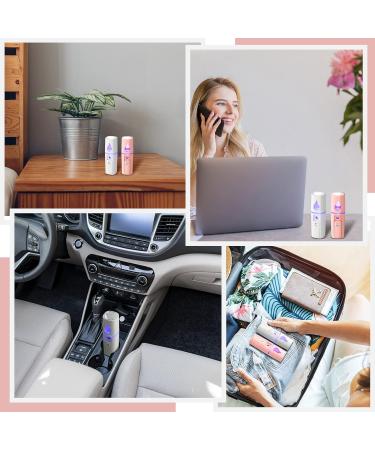 Buy Hortsun Handheld Personal Diffuser - 8 Piece Portable Essential Oil Aromatherapy Diffuser for Office Travel & Car - USB Powered White & Pink - Buy Online on GoSupps.com
